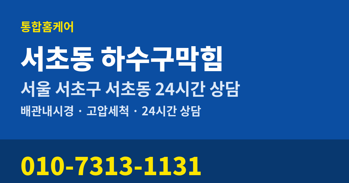서초동 하수구막힘 통합홈케어 010-7313-1131