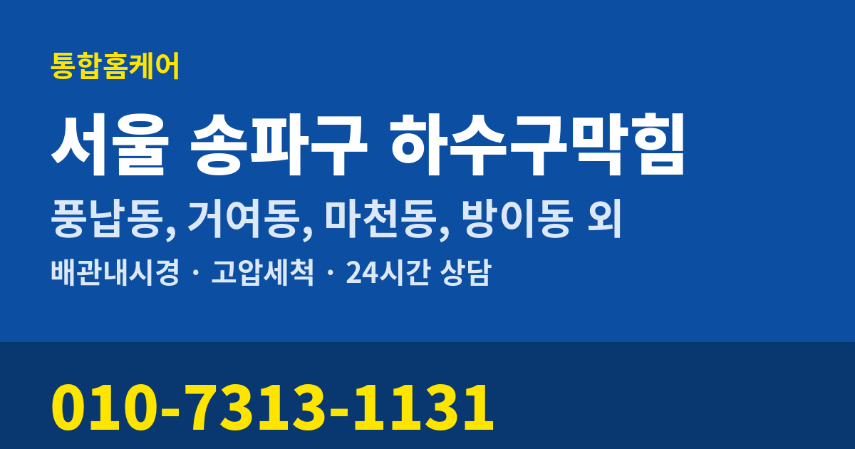 서울 송파구 하수구막힘 통합홈케어 010-7313-1131